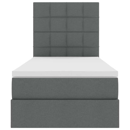 Letto con contenitore e materasso Grigio scuro 90 x 190 cm | homemem39