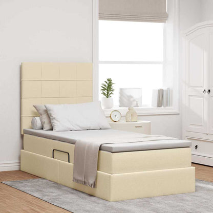 Letto con contenitore e materasso Crema 90 x 190 cm Tessuto | homemem39