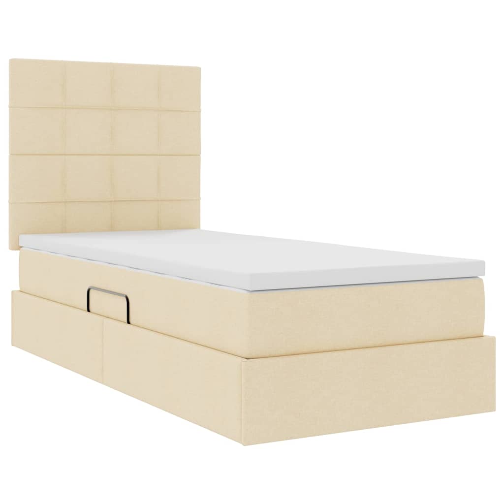 Letto con contenitore e materasso Crema 90 x 190 cm Tessuto | homemem39