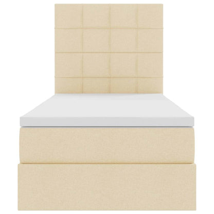 Letto con contenitore e materasso Crema 90 x 190 cm Tessuto | homemem39