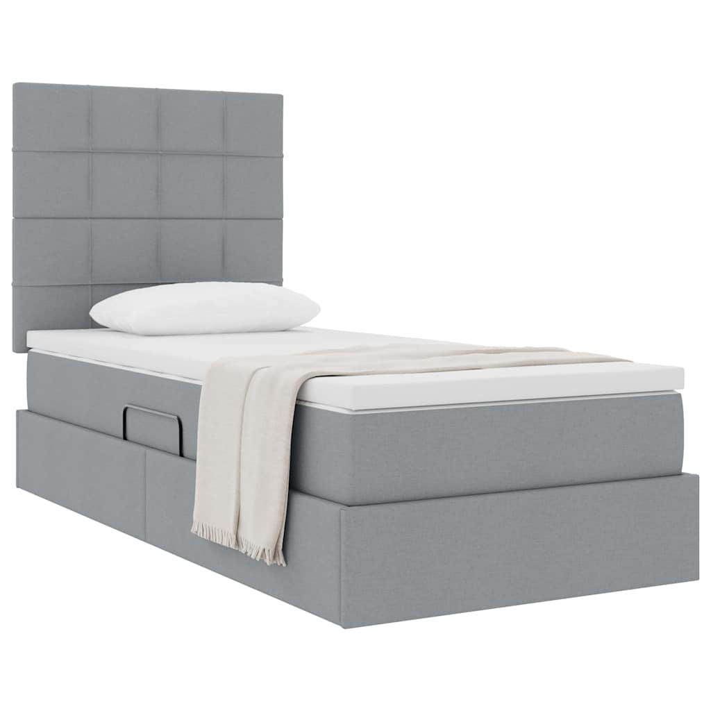 Letto con contenitore e materasso Grigio chiaro 90 x 200 cm | homemem39