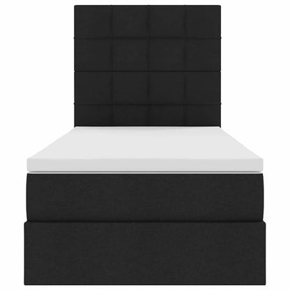Letto con contenitore e materasso Nero 90 x 200 cm Tessuto | homemem39