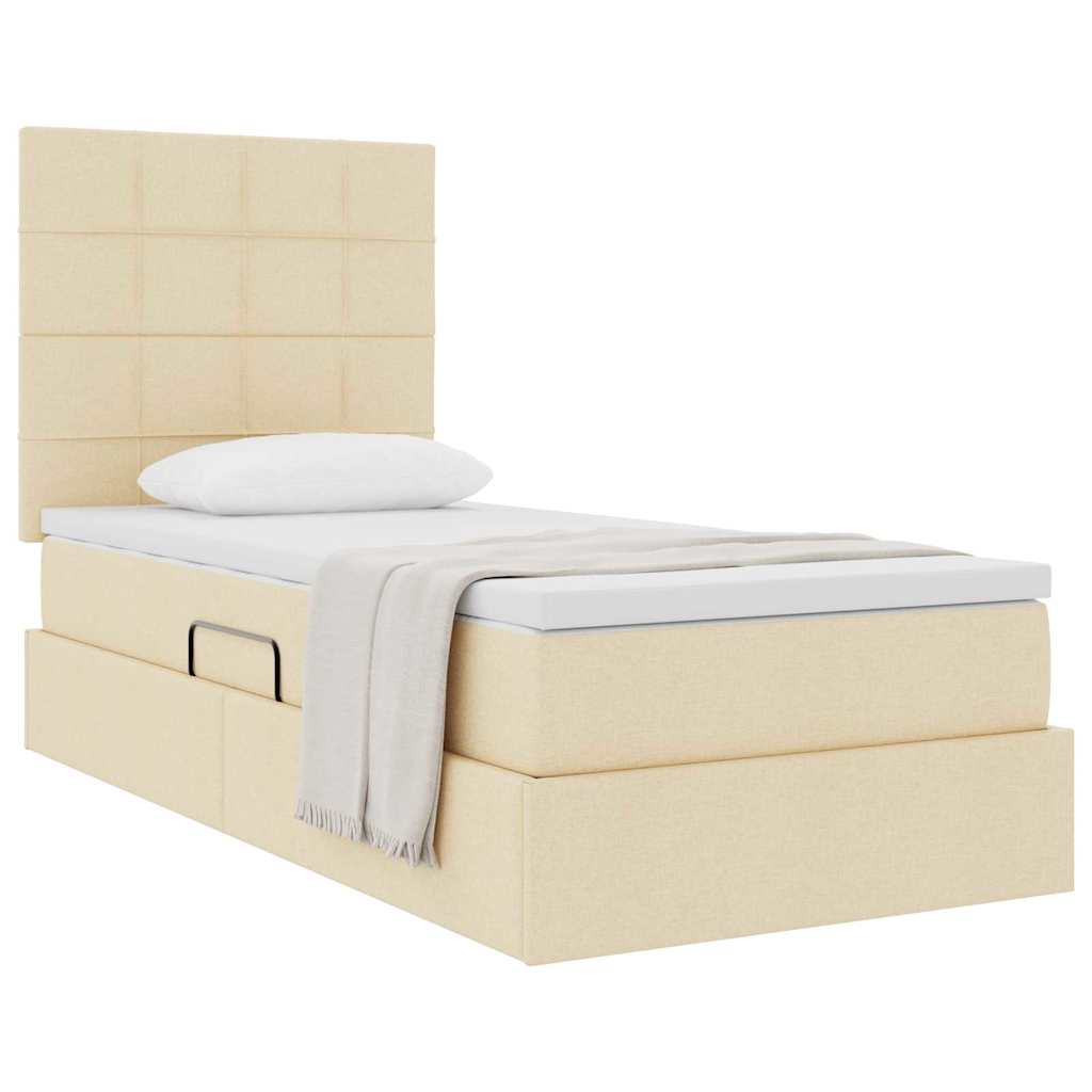 Letto con contenitore e materasso Crema 90 x 200 cm Tessuto | homemem39