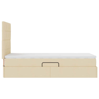 Letto con contenitore e materasso Crema 90 x 200 cm Tessuto | homemem39