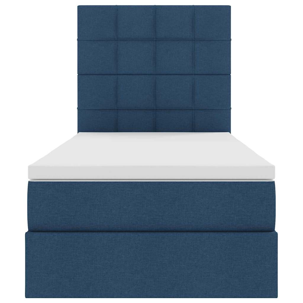 Letto con contenitore e materasso Blu 90 x 200 cm Tessuto | homemem39