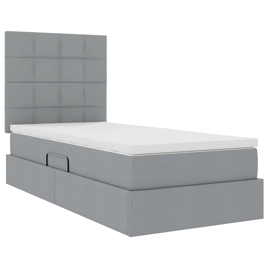 Letto con contenitore e materasso Grigio chiaro 100 x 200 cm | homemem39