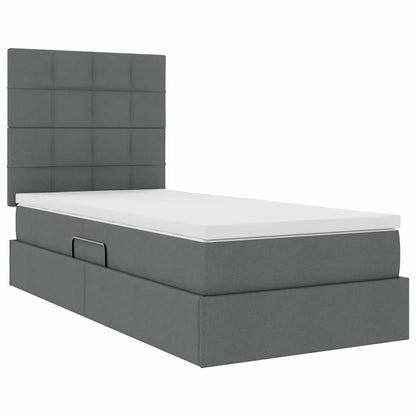 Letto con contenitore e materasso Grigio scuro 100 x 200 cm | homemem39