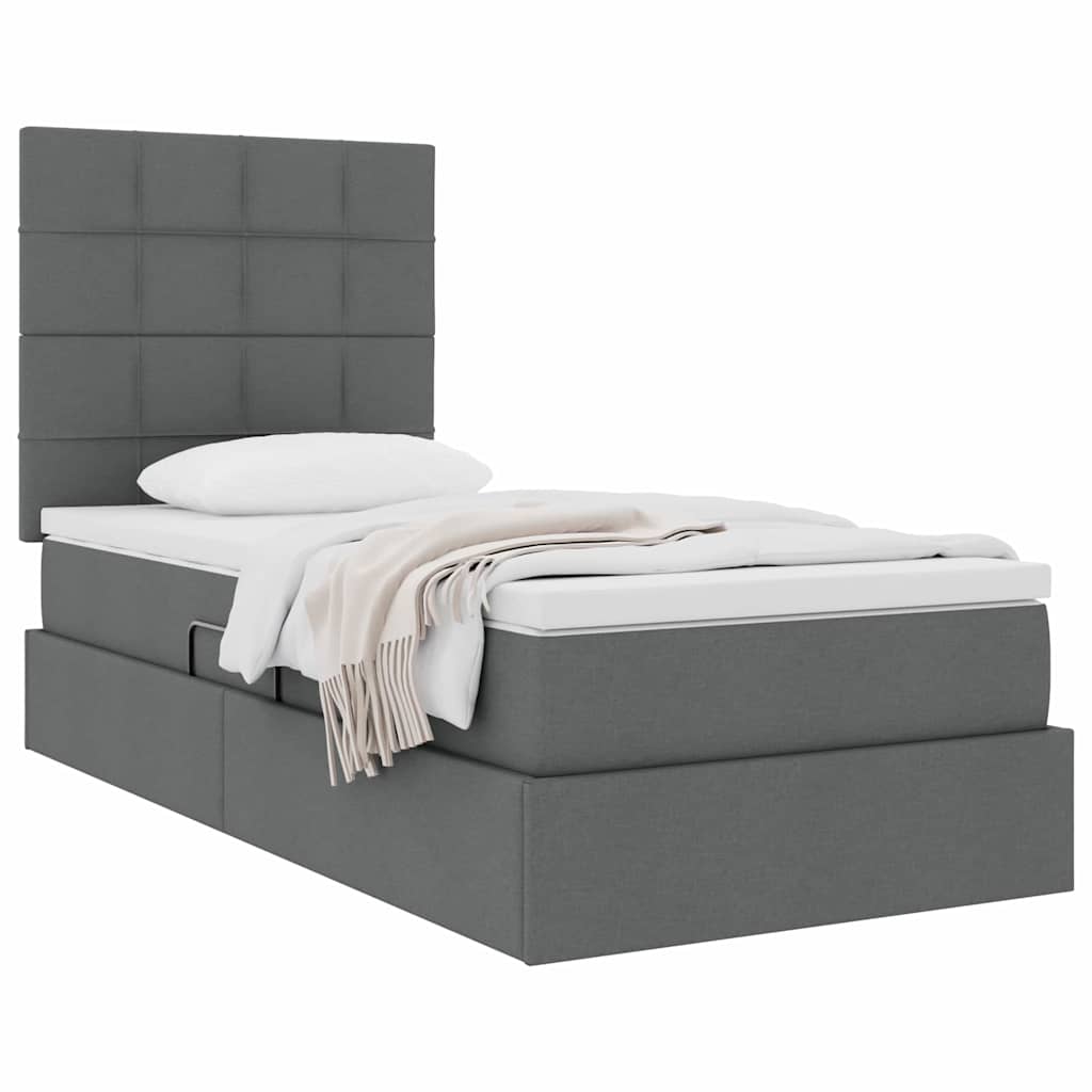 Letto con contenitore e materasso Grigio scuro 100 x 200 cm | homemem39