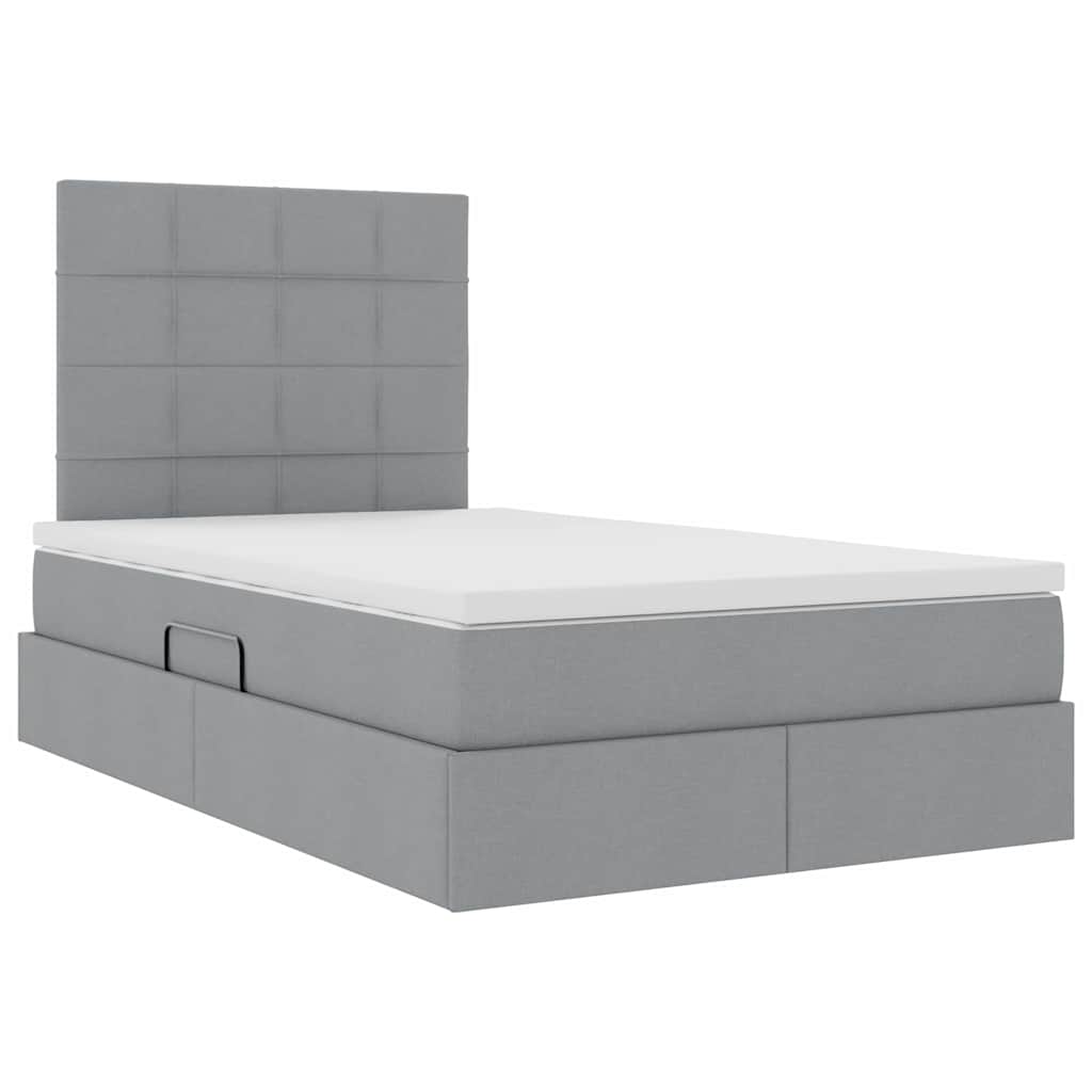 Letto con contenitore e materasso Grigio chiaro 120 x 190 cm | homemem39