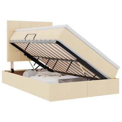 Letto con contenitore e materasso Crema 120 x 190 cm Tessuto | homemem39