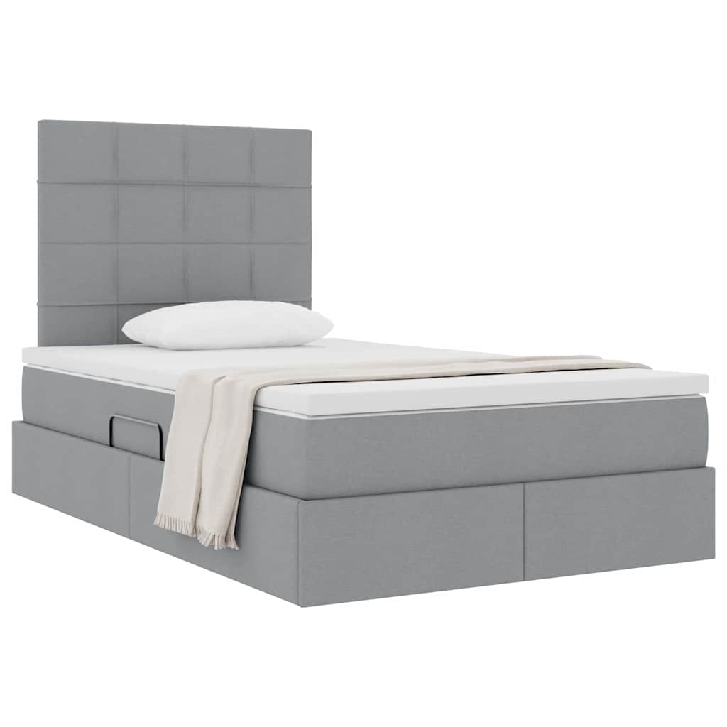 Letto con contenitore e materasso Grigio chiaro 120 x 200 cm | homemem39