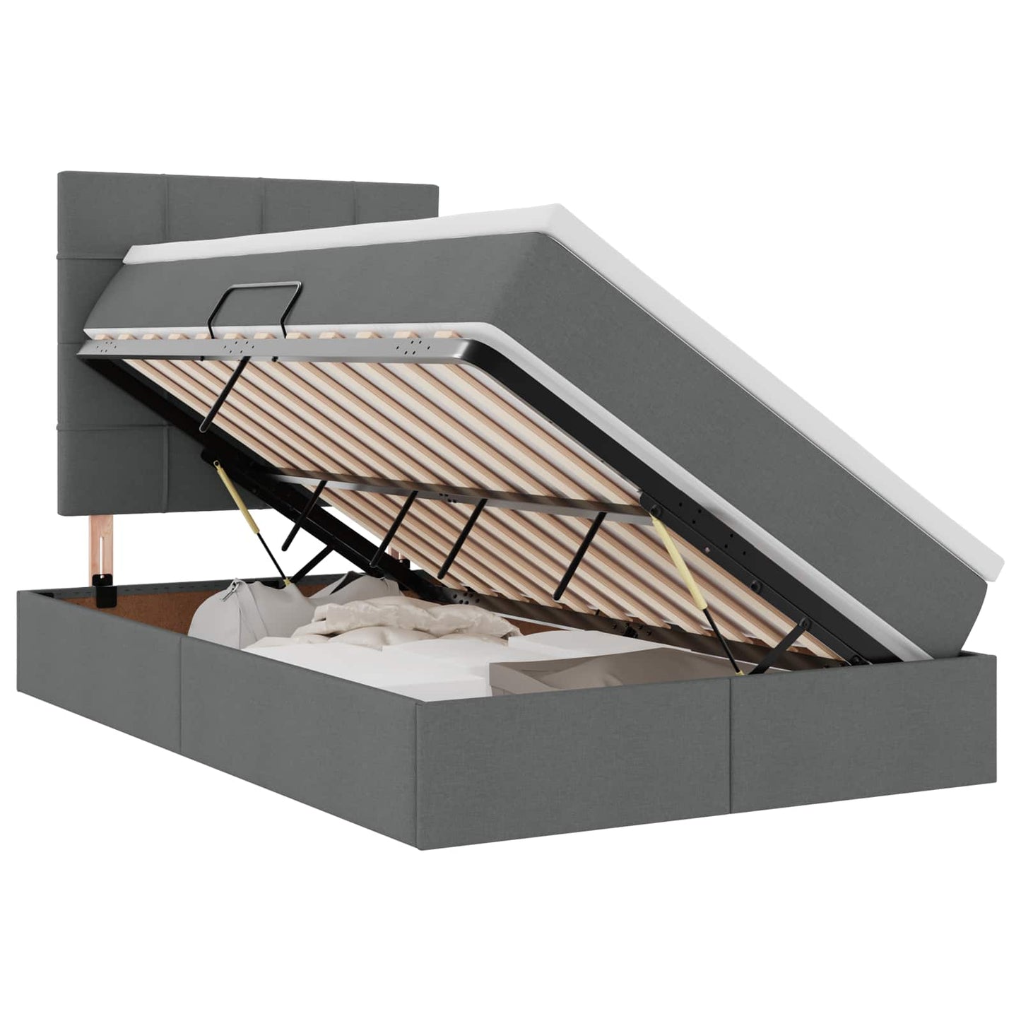 Letto con contenitore e materasso Grigio scuro 120 x 200 cm | homemem39