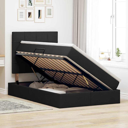 Letto con contenitore e materasso Nero 120 x 200 cm Tessuto | homemem39
