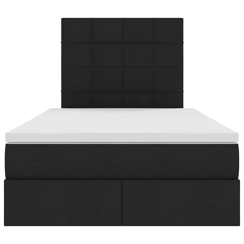 Letto con contenitore e materasso Nero 120 x 200 cm Tessuto | homemem39