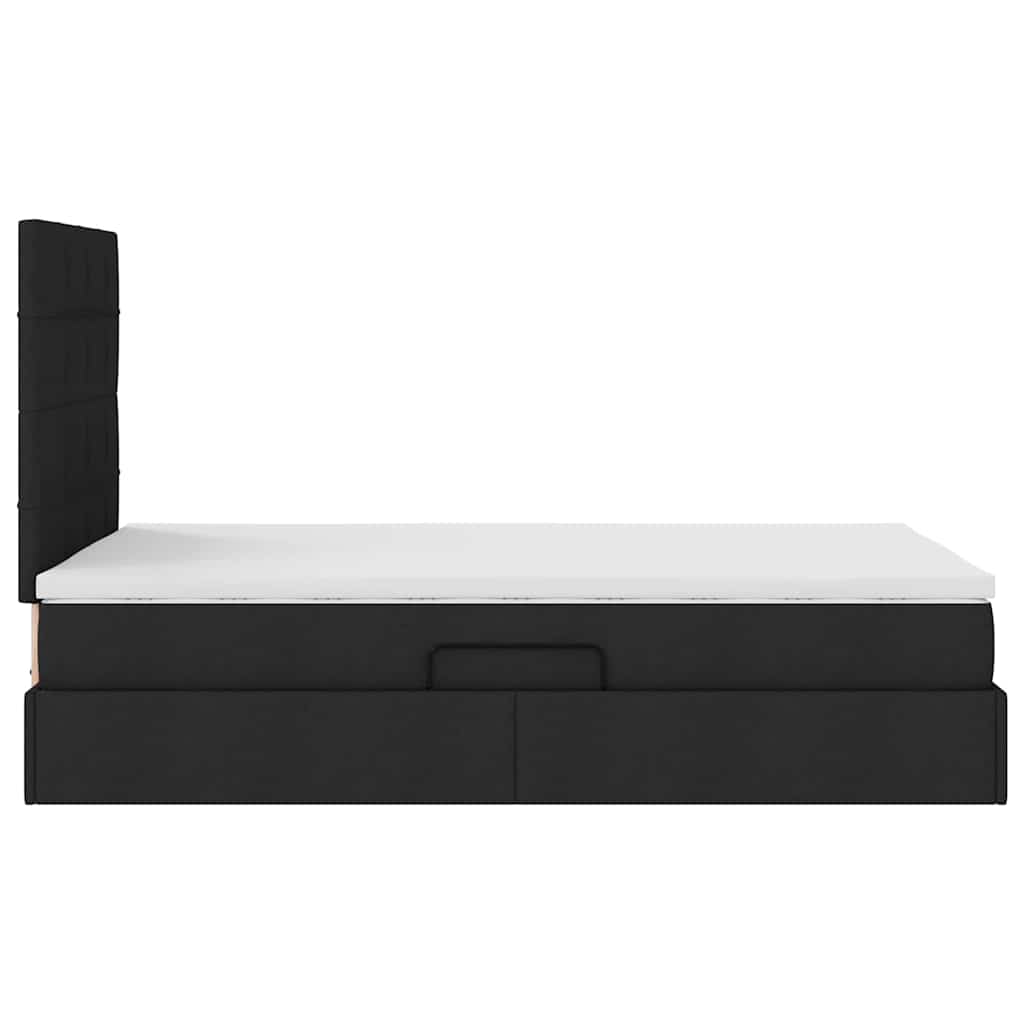 Letto con contenitore e materasso Nero 120 x 200 cm Tessuto | homemem39