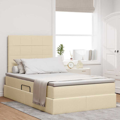 Letto con contenitore e materasso Crema 120 x 200 cm Tessuto | homemem39