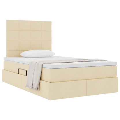 Letto con contenitore e materasso Crema 120 x 200 cm Tessuto | homemem39