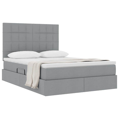 Letto con contenitore e materasso Grigio chiaro 140 x 190 cm | homemem39
