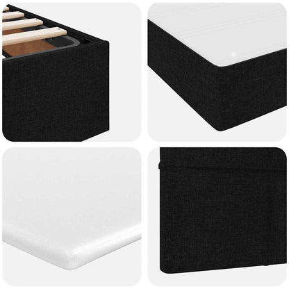 Letto con contenitore e materasso Nero 140 x 190 cm Tessuto | homemem39