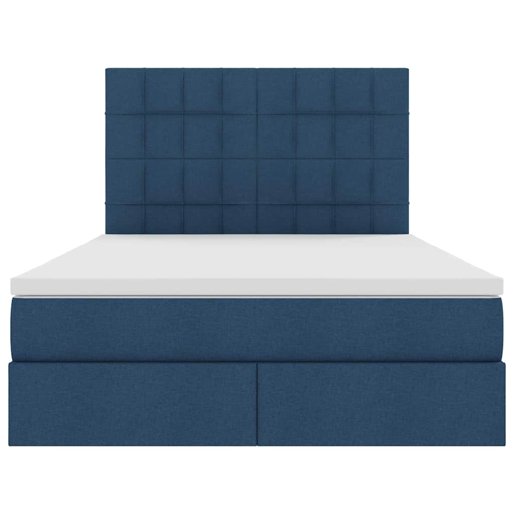 Letto con contenitore e materasso Blu 140 x 190 cm Tessuto | homemem39