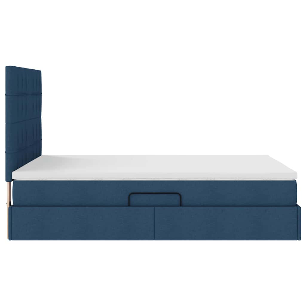Letto con contenitore e materasso Blu 140 x 190 cm Tessuto | homemem39
