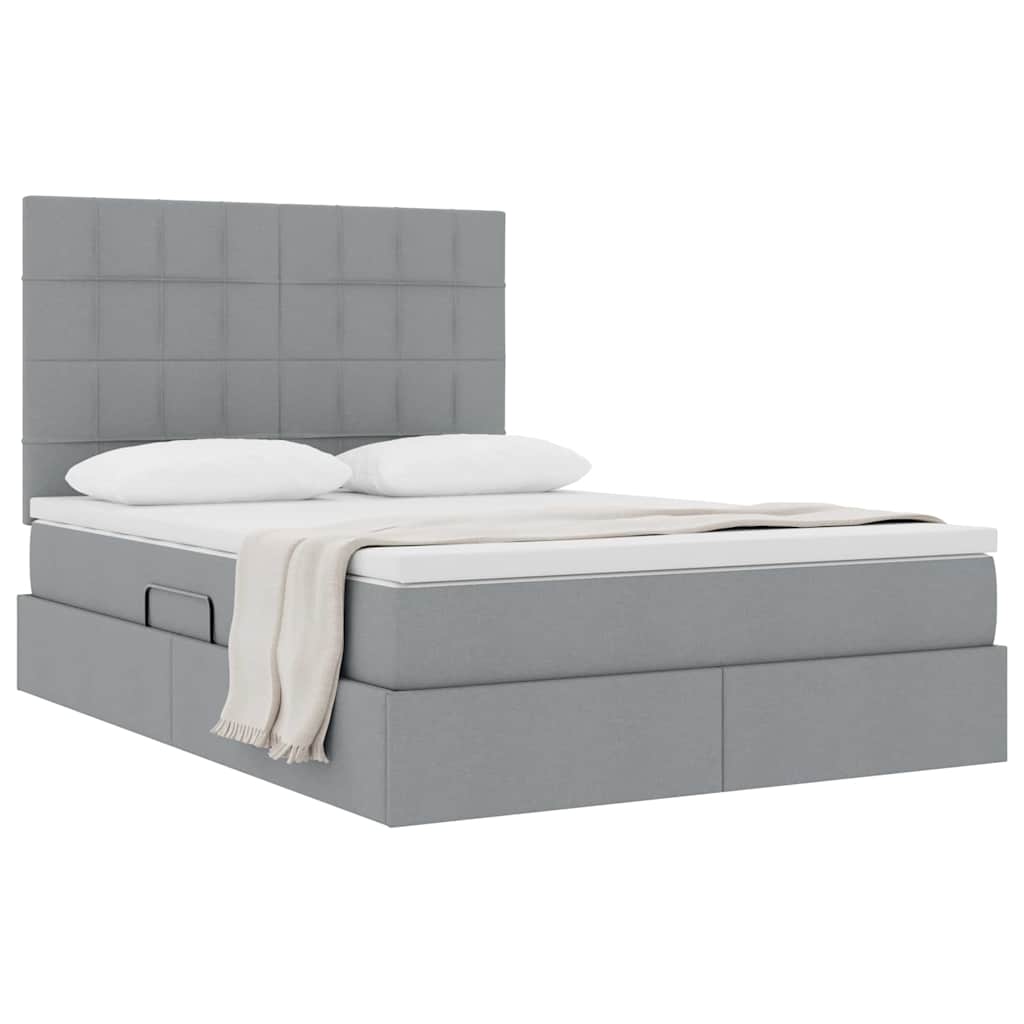 Letto con contenitore e materasso Grigio chiaro 140 x 200 cm | homemem39