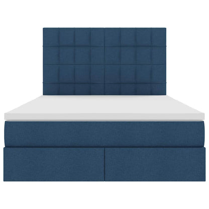 Letto con contenitore e materasso Blu 140 x 200 cm Tessuto | homemem39