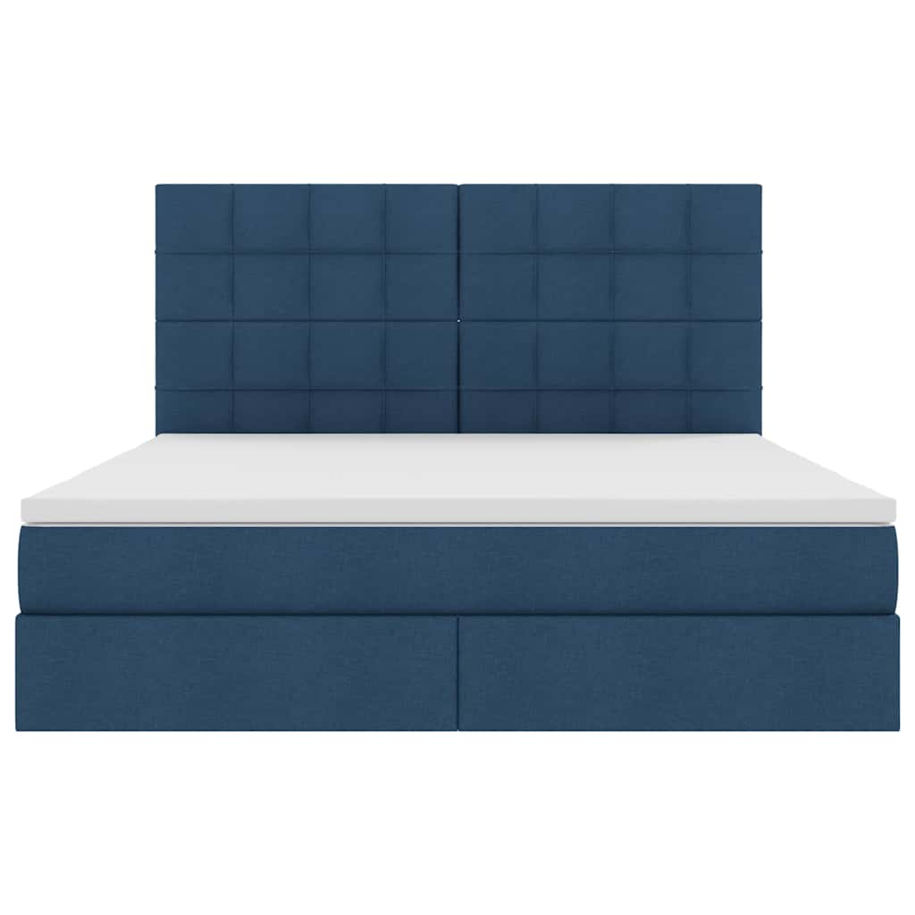 Letto con contenitore e materasso Blu 160 x 200 cm Tessuto | homemem39