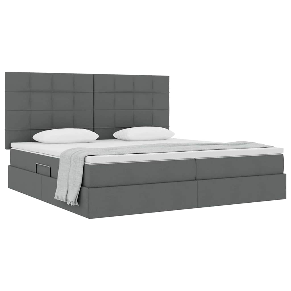 Letto con contenitore e materasso Grigio scuro 200 x 200 cm | homemem39