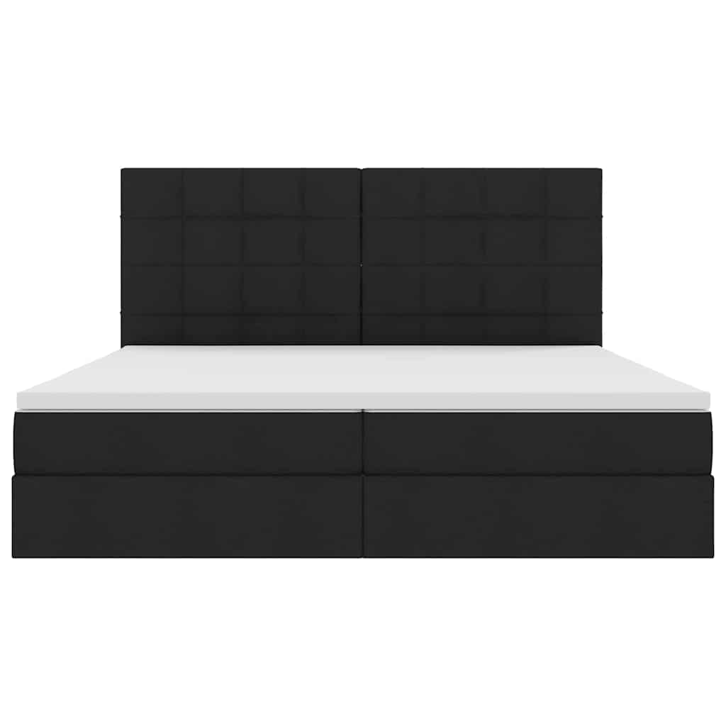 Letto con contenitore e materasso Nero 200 x 200 cm Tessuto | homemem39