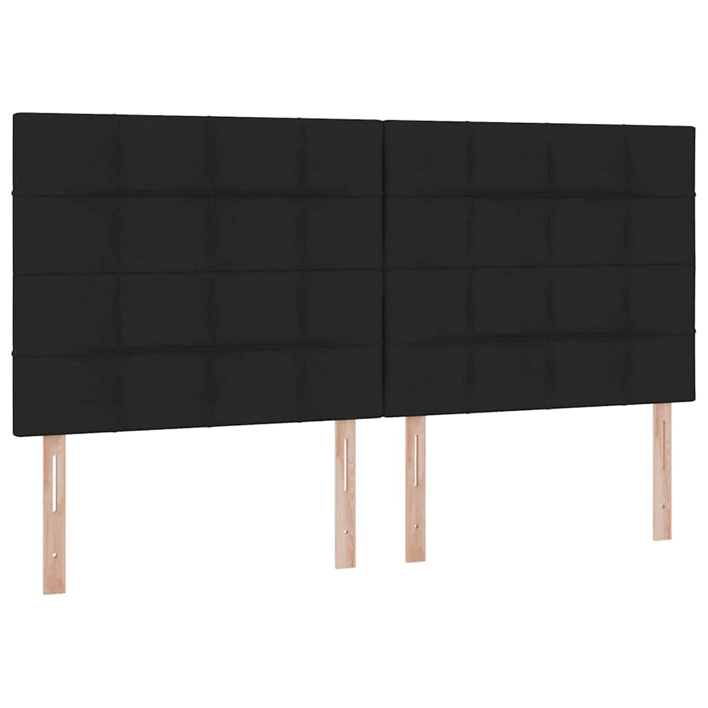 Letto con contenitore e materasso Nero 200 x 200 cm Tessuto | homemem39