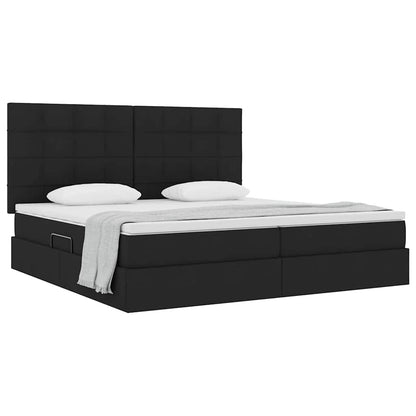 Letto con contenitore e materasso Nero 200 x 200 cm Tessuto | homemem39