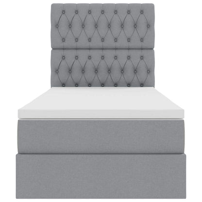 Letto con contenitore e materasso Grigio chiaro 90 x 190 cm | homemem39