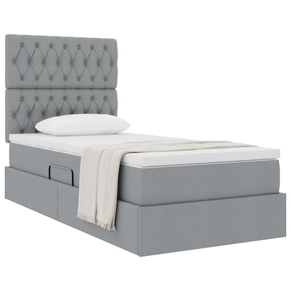 Letto con contenitore e materasso Grigio chiaro 90 x 190 cm | homemem39
