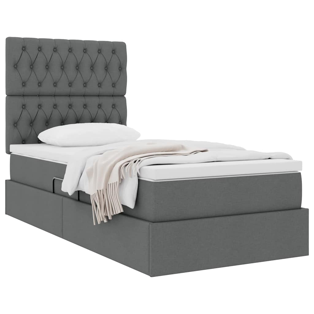 Letto con contenitore e materasso Grigio scuro 90 x 190 cm | homemem39