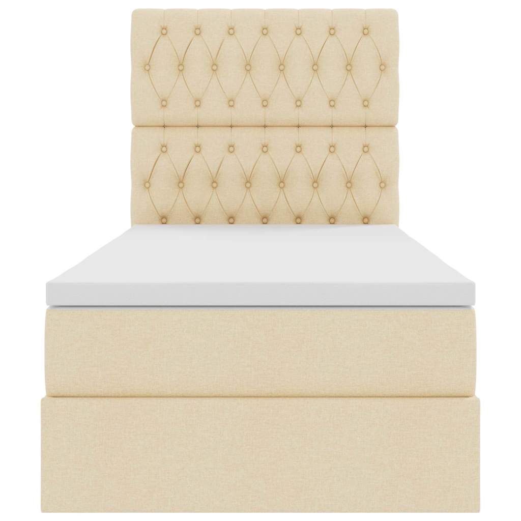 Letto con contenitore e materasso Crema 90 x 190 cm Tessuto | homemem39