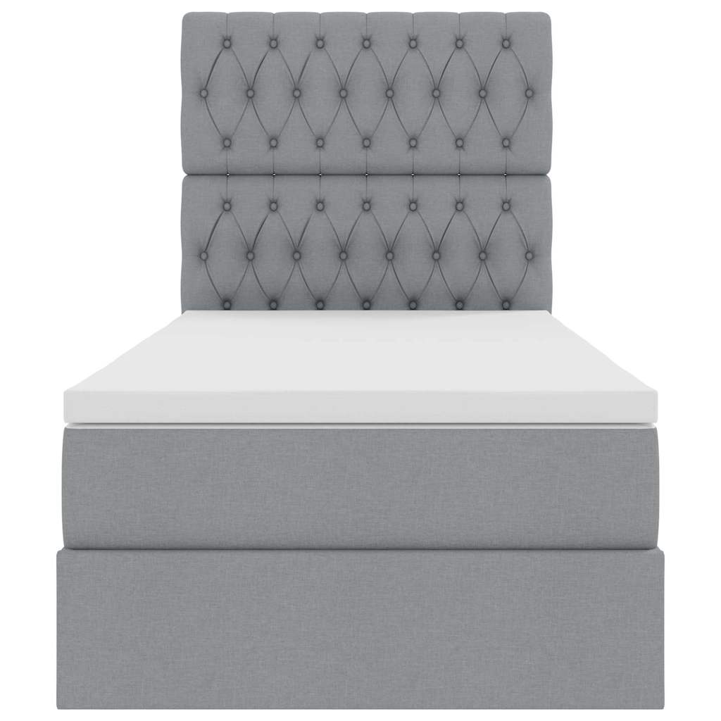 Letto con contenitore e materasso Grigio chiaro 90 x 200 cm | homemem39
