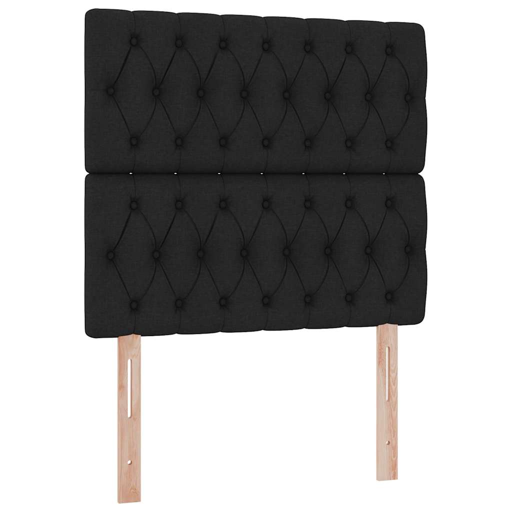 Letto con contenitore e materasso Nero 90 x 200 cm Tessuto | homemem39