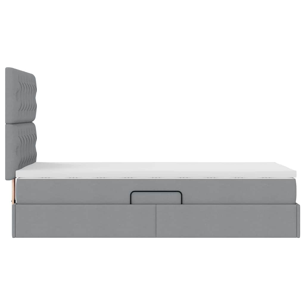 Letto con contenitore e materasso Grigio chiaro 100 x 200 cm | homemem39