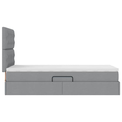 Letto con contenitore e materasso Grigio chiaro 100 x 200 cm | homemem39