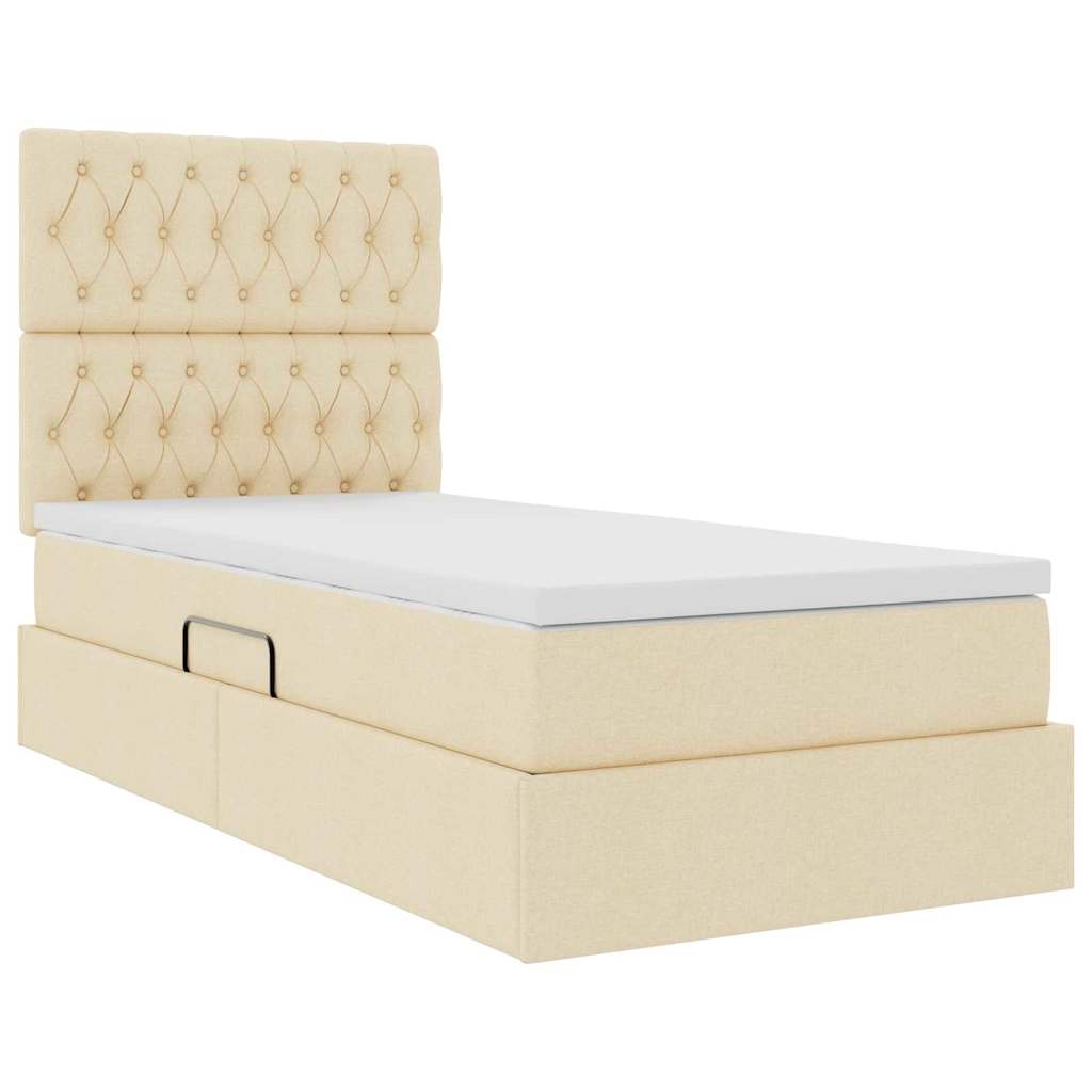 Letto con contenitore e materasso Crema 100 x 200 cm Tessuto | homemem39