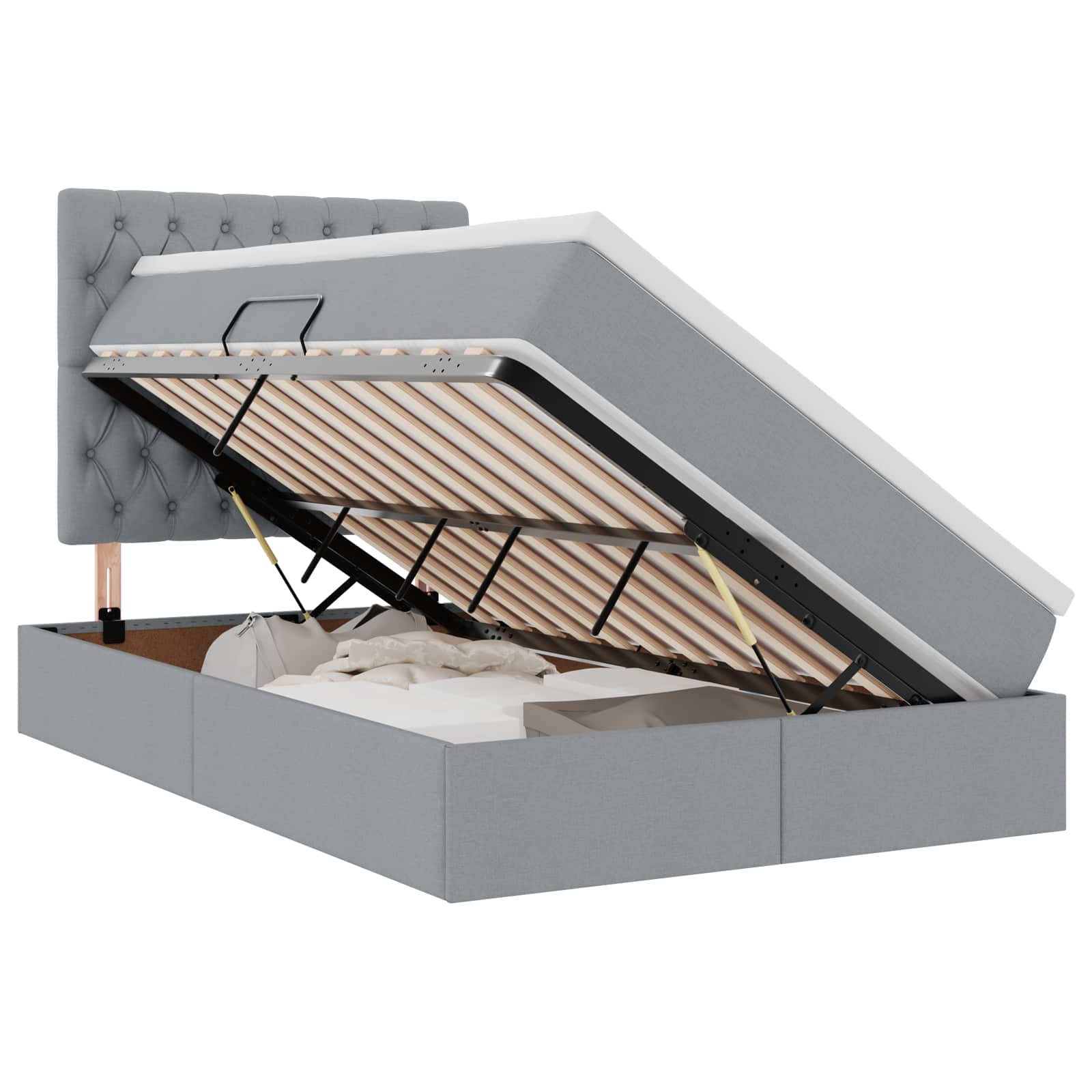 Letto con contenitore e materasso Grigio chiaro 120 x 190 cm | homemem39
