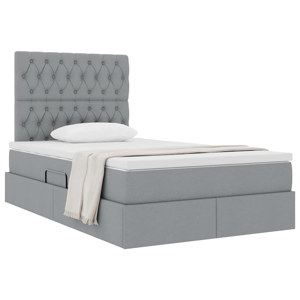 Letto con contenitore e materasso Grigio chiaro 120 x 190 cm | homemem39