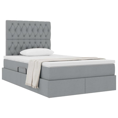Letto con contenitore e materasso Grigio chiaro 120 x 190 cm | homemem39