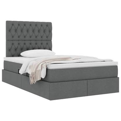Letto con contenitore e materasso Grigio scuro 120 x 190 cm | homemem39