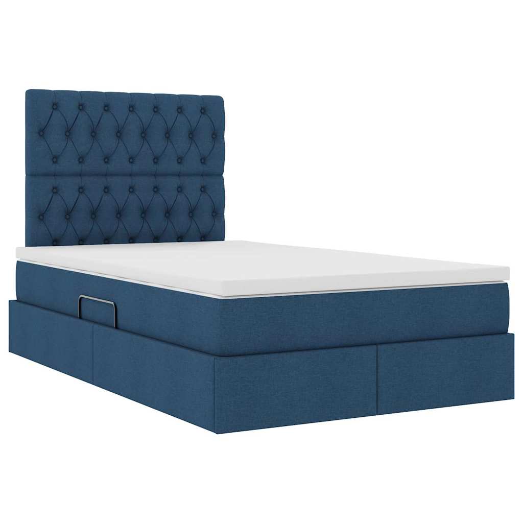 Letto con contenitore e materasso Blu 120 x 190 cm Tessuto | homemem39