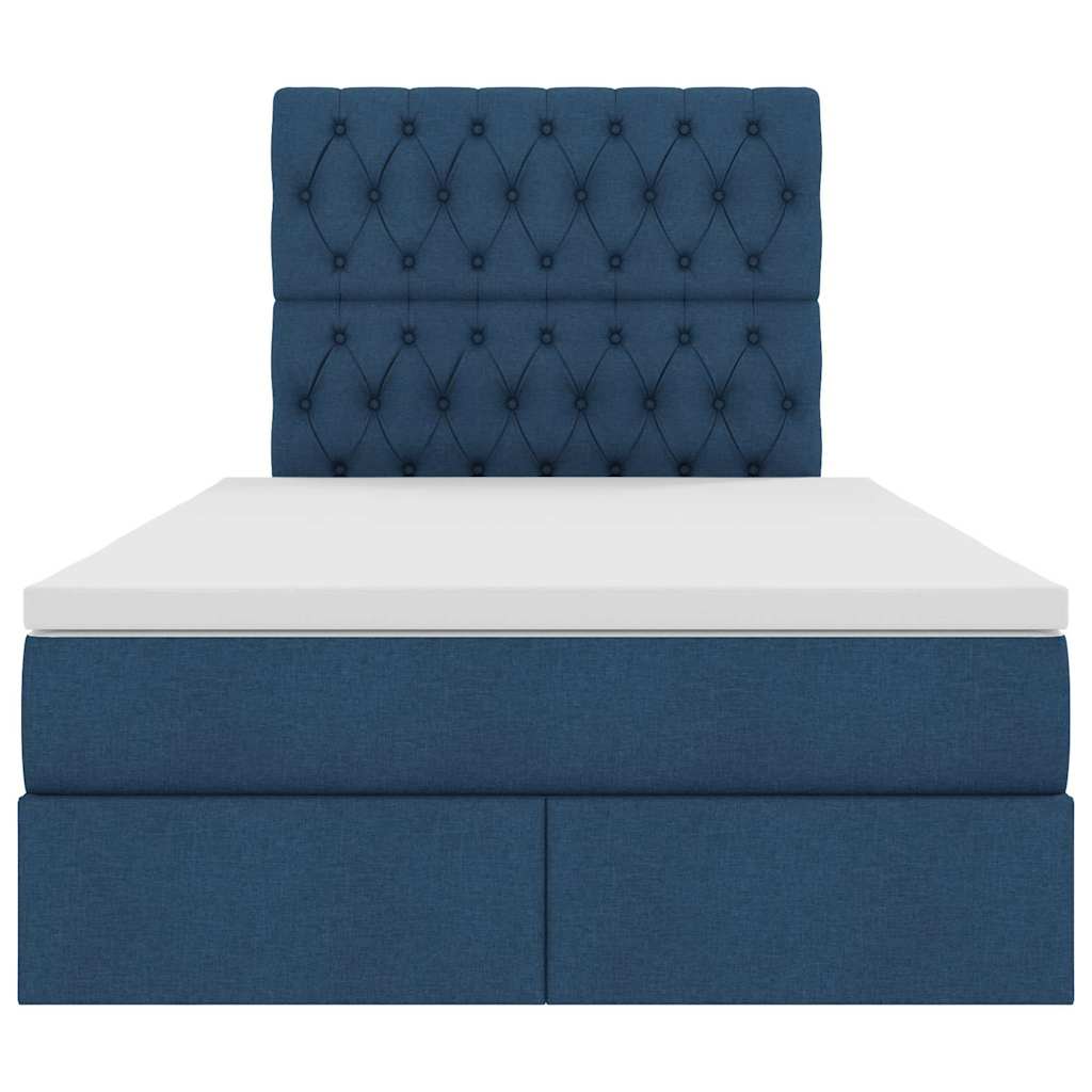 Letto con contenitore e materasso Blu 120 x 190 cm Tessuto | homemem39