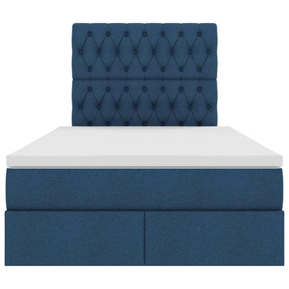 Letto con contenitore e materasso Blu 120 x 190 cm Tessuto | homemem39