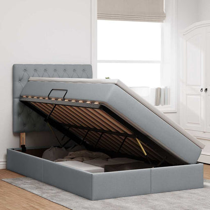 Letto con contenitore e materasso Grigio chiaro 120 x 200 cm | homemem39