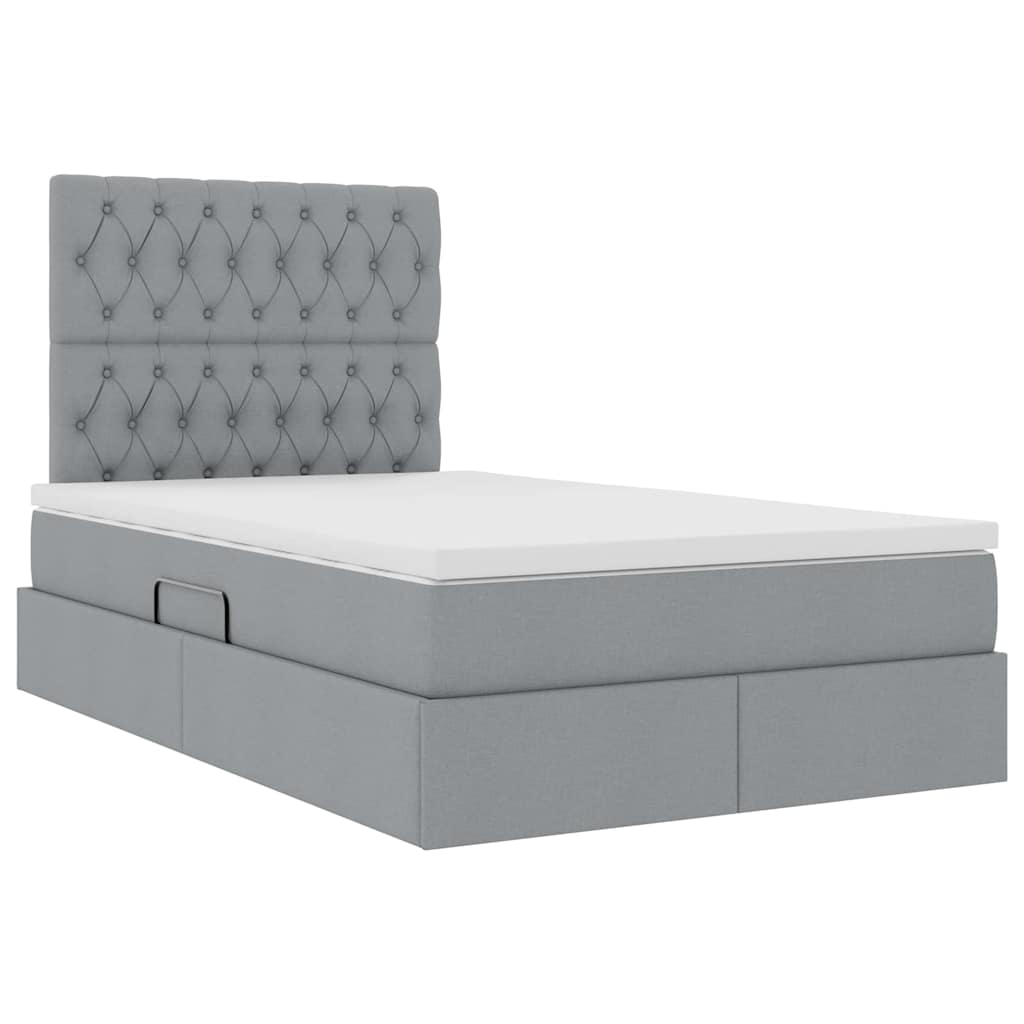 Letto con contenitore e materasso Grigio chiaro 120 x 200 cm | homemem39